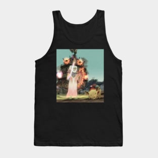 Warrior girl and yellow pig Tank Top